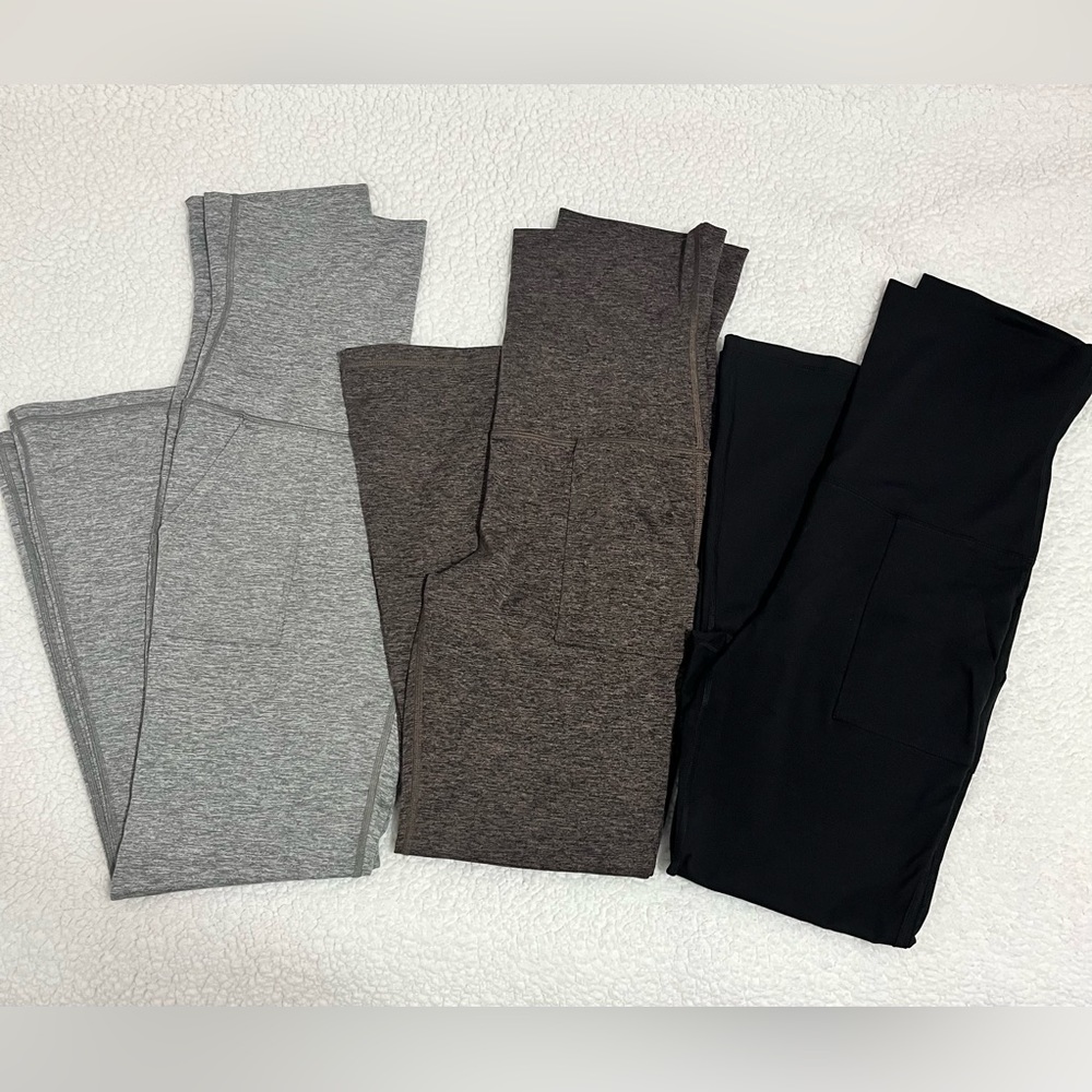 Women's Gray, Brown, and Black Pants Set